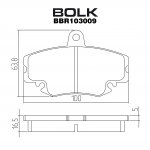 Колодки тормозные передние для LADA LARGUS 8 кл. C ABS, RENAULT LOGAN (2004-) BOLK BBR103009