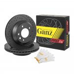 Диск тормозной задний перфорированный PRO-LINE с покрытием (комплект 2 шт) AUDI Q7 06->/CAYENNE/TOUAREG 02- GANZ GIJ06013S