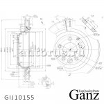 Диск тормозной задний перфорированный PRO-LINE с покрытием (комплект 2 шт) AUDI Q7 06->/CAYENNE/TOUAREG 03-> /VENT.D=358MM GANZ GIJ10155S