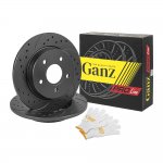 Диск тормозной задний перфорированный PRO-LINE с покрытием (комплект 2 шт) FORD FOCUS 2 GANZ GIJ06018S