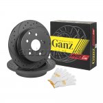 Диск тормозной задний перфорированный PRO-LINE с покрытием (комплект 2 шт) TOYOTA RAV 4 III/IV / LEXUS HS GANZ GIJ06029S