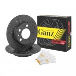 Диск тормозной задний перфорированный PRO-LINE с покрытием (комплект 2 шт) VAG AD A3 / VW G4 GANZ GIJ06025S