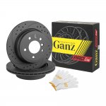 Диск тормозной задний перфорированный PRO-LINE с покрытием комплект BMW E81/E87/E90/X1(E84)/VENT.D=300MM GANZ GIJ06074S