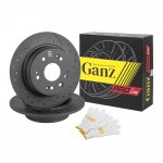 Диск тормозной задний перфорированный PRO-LINE с покрытием комплект HONDA CR-V II 02-06 GANZ GIJ06158S