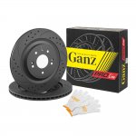 Диск тормозной задний перфорированный PRO-LINE с покрытием комплект HYUNDAI SANTA FE 20-> GANZ GIJ06281S