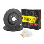 Диск тормозной задний перфорированный PRO-LINE с покрытием комплект JAGUAR XF 08-> GANZ GIJ06157S