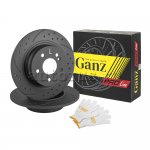 Диск тормозной задний перфорированный PRO-LINE с покрытием комплект MB W204 1.6…3.0L+2.2CDI ALL 07-> GANZ GIJ06188S