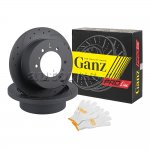 Диск тормозной задний перфорированный PRO-LINE с покрытием комплект MITSUBISHI PAJERO II /D=315MM GANZ GIJ06124S