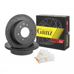 Диск тормозной задний перфорированный PRO-LINE с покрытием комплект MITSUBISHI PAJERO IV GANZ GIJ06054S