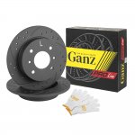 Диск тормозной задний перфорированный PRO-LINE с покрытием комплект NISSAN ALMERA GANZ GIJ06056S