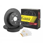 Диск тормозной задний перфорированный PRO-LINE с покрытием комплект TOYOTA: VERSO 1.6/1.8/2.0 D-4D/2.2 D-4D/2.2 D-CAT GANZ GIJ06227S
