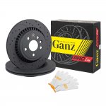 Диск тормозной задний перфорированный PRO-LINE с покрытием комплект VOLVO XC60 ALL 08-> /VENT D=302MM GANZ GIJ06093S