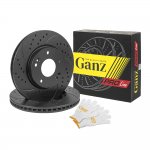 Диск тормозной передний перфорированный PRO-LINE с покрытием (комплект 2 шт) HYUNDAI I30 12-> GANZ GIJ10041S
