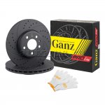 Диск тормозной передний перфорированный PRO-LINE с покрытием комплект AUDI A4/A5 1.8...3.2TFSI+TDI ALL 08->/VENT D=314MM GANZ GIJ10045S