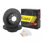 Диск тормозной передний перфорированный PRO-LINE с покрытием комплект BMW 1-E81/E82/E87/E88 / 3-E90/E91/E92/E93 / Z4-E84 GANZ GIJ06061S