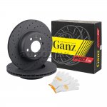 Диск тормозной передний перфорированный PRO-LINE с покрытием комплект BMW 5 F10/F11/F18 GANZ GIJ06077S