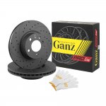 Диск тормозной передний перфорированный PRO-LINE с покрытием комплект BMW X3-F25 10-17 / X4-F26 14-18 GANZ GIJ06087S