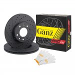 Диск тормозной передний перфорированный PRO-LINE с покрытием комплект MAZDA 6 02-08 GANZ GIJ10053S