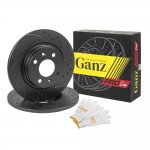 Диск тормозной передний перфорированный PRO-LINE с покрытием комплект RENAULT LOGAN 1,4-1,6 04-> GANZ GIJ10020S