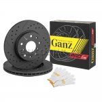 Диск тормозной передний перфорированный PRO-LINE с покрытием комплект SUZUKI SX4 GANZ GIJ10074S