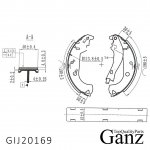 Колодки барабанные FIAT: SIENA 1.2/1.5/1.6 96- GANZ GIJ20169