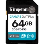 SecureDigital 64GB Kingston Canvas Go Plus G4 200R V30