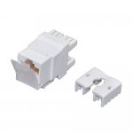 Rexant (02-0254-1) Модуль Keystone Jack RJ-45(8P8C), UTP неэкранированный, CAT 6, тип 180 градусов, с пылезащитной шторкой, белый PRO