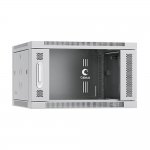 Cabeus SH-05F-6U60/35 Шкаф телекоммуникационный настенный 19″ 6U 600x350x368mm (ШхГхВ) дверь стекло, цвет серый (RAL 7035)