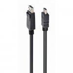 Cablexpert Кабель DisplayPort->HDMI, 5м, 20M/19M, черный, экран, пакет (CC-DP-HDMI-5M)