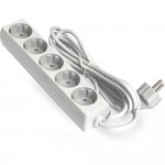 Exegate EX285827RUS Удлинитель ExeGate ECE-5-5W (5 евророзетки с заземлением, 5м, белый)