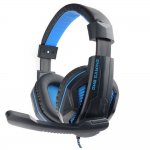 Gembird MHS-G215, код ″Printbar″, черный/синий, регулировка громкости, кабель2м