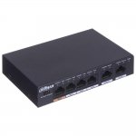 DAHUA DH-PFS3006-4ET-60 4-портовый неуправляемый коммутатор с РоЕ, 4xRJ45 100Mb PoE, 2xRJ45 100Mb uplink, суммарно 60Вт, коммутация 1.8 Гбит/с, MAC-таблица 2К, металл