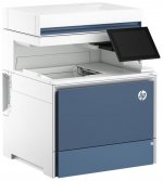 МФУ лазерный HP Color LaserJet Enterprise Flow MFP 6800zf, A4, цветной, 55 стр/мин (A4 ч/б), 55 стр/мин (A4 цв.), 1200x1200 dpi, дуплекс, ДАПД-150 листов, сетевой, USB, белый/синий, требуется запуск через АСЦ (6QN36A)