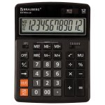 Калькулятор настольный BRAUBERG EXTRA-12-BK, 12-разрядный, однострочный экран, черный (250481)