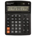 Калькулятор настольный BRAUBERG EXTRA-16-BK, 16-разрядный, однострочный экран, черный (250475)