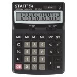 Калькулятор настольный STAFF STF-2512, 12-разрядный, однострочный экран, черный (250136)