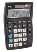 Калькулятор настольный DELI E1238black, 12-разрядный, однострочный экран, черный (1003509)