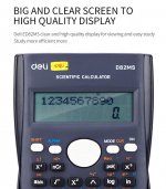 Калькулятор научный DELI ED82MS, 10+2-разрядный, кол-во функций:240, двухстрочный экран, темно-синий (1147246)
