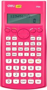 Калькулятор научный DELI E1710A/RED, 10+2-разрядный, кол-во функций:240, двухстрочный экран, красный (1189127)