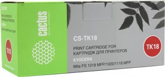 Картридж лазерный Cactus CS-TK18 (TK-18), черный, 7200 страниц, совместимый для Kyocera FS-1018MFP, FS-1118MFP, FS-1020D