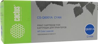Картридж лазерный Cactus CS-Q6001A (Q6001A), голубой, 2000 страниц, совместимый для CLJ 1600 / 2600n / 2605 / 2605dn / 2605dtn