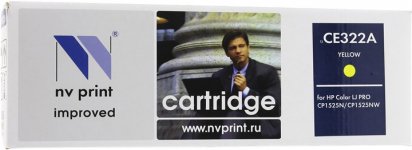 Картридж лазерный NV Print NV-CE322AY (128A), желтый, 1300 страниц, совместимый для LaserJet Pro CM1415fn / CM1415fnw / CP1525n / CP1525nw