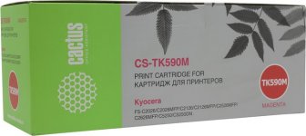 Картридж лазерный Cactus CS-TK590M (TK-590M), пурпурный, 5000 страниц, совместимый для Kyocera FS-C5250DN, ECOSYS P6026cdn, FS-C2026MFP, FS-C2026MFP+, ECOSYS M6026cdn, FS-C2126MFP, FS-C2126MFP+, ECOSYS M6526cdn, FS-C2526MFP, ECOSYS M6026cidn, FS-C2626MFP,