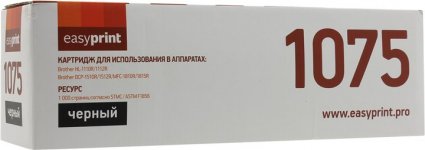 Картридж лазерный EasyPrint LB-1075 (TN-1075), 1000 страниц, совместимый для Brother HL-1010R/1112R/DCP-1510R/1512/MFC-1810R/1815