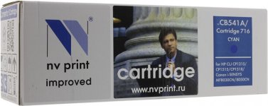 Картридж лазерный NV Print NV-CB541A/716C (125A/716), голубой, 1400 страниц, совместимый для Color LaserJet CP1215 / CP1515n / CM1312 / CM1312nfi / i-SENSYS LBP 5050 / MF8030CN / 8050CN