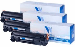 Картридж лазерный NV Print NV-CE278A/728-SET3 (№78A/CE278A/728), черный, 2100 страниц, 3 шт., совместимый для LJ Pro P1566/ P1606dn/ M1536dnf/ i-Sensys 4410/ 4430/ 4450/ 4550/ 4550d/ 4570/ 4570dn/ 4580/ 4580dn/ 4730/ 4750/ 4780w/ 4870/ 4870dn/ 4890/ 4890d