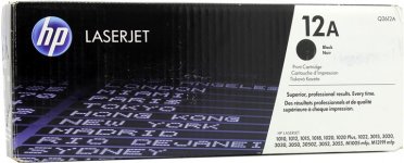 Картридж лазерный HP 12A/Q2612A, черный, 2000 страниц, оригинальный для HP LaserJet M1005 / M1319f / 3050 / 3050z / 3015 / 3020 / 3030 / 1010 / 1012 / 1015 / 1020 / 1022 / 1022n / 1022nw