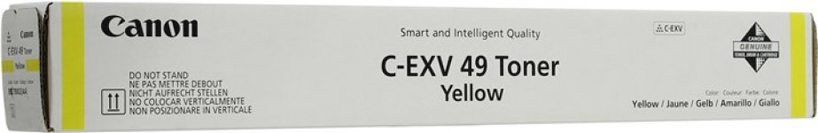 Картридж лазерный Canon C-EXV49Y/8527B002, желтый, 19000 страниц, оригинальный для Canon imageRUNNER ADVANCE С33XX, C35XX, DX C37XX