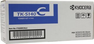 Картридж лазерный Kyocera TK-5140C/1T02NRCNL0, голубой, 5000 страниц, оригинальный для Kyocera ECOSYS P6130cdn, ECOSYS M6030cdn, ECOSYS M6530cdn