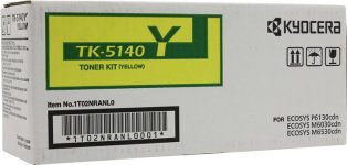 Картридж лазерный Kyocera TK-5140Y/1T02NRANL0, желтый, 5000 страниц, оригинальный для Kyocera ECOSYS P6130cdn, ECOSYS M6030cdn, ECOSYS M6530cdn